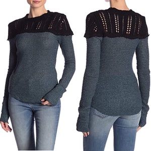 •FREE PEOPLE• NWT• Snowflake Crochet Thermal SM